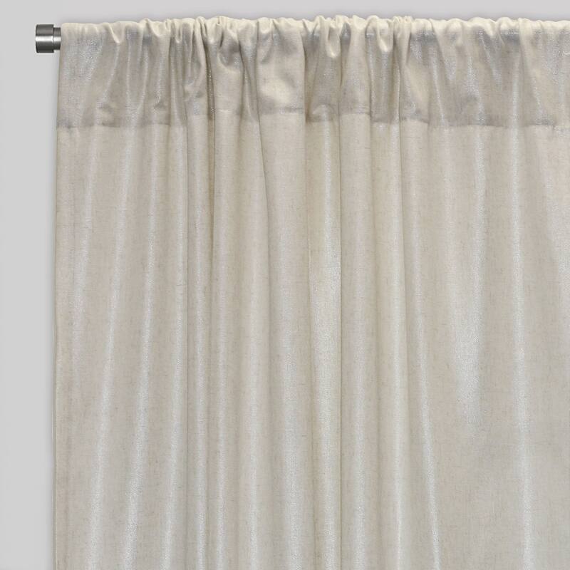 Rodeo Home Shanna Elegant Metallic Linen Look Curtains Set of 2 54